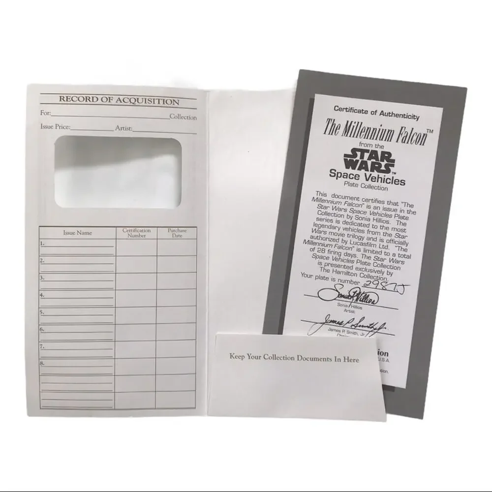 Star Wars Millennium Falcon Plate Vintage Hamilton Collection w/Box